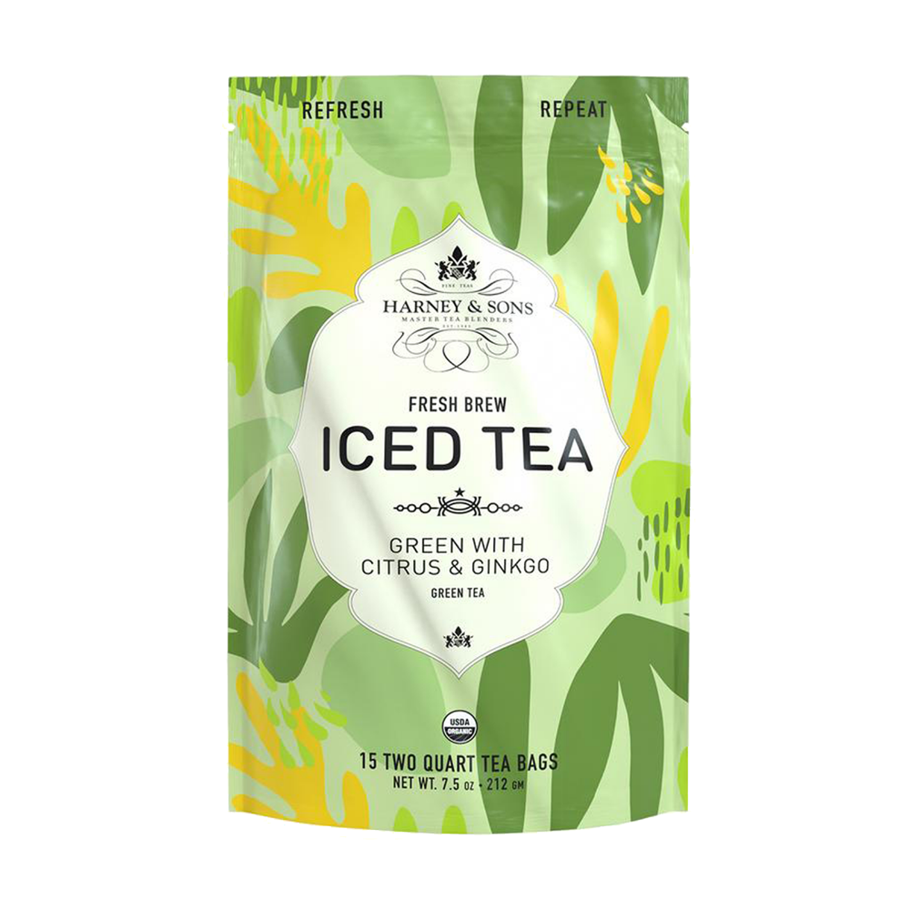 Organic Green with Citrus & Ginkgo Iced Tea - Harney & Sons Teas, European Distribution Center